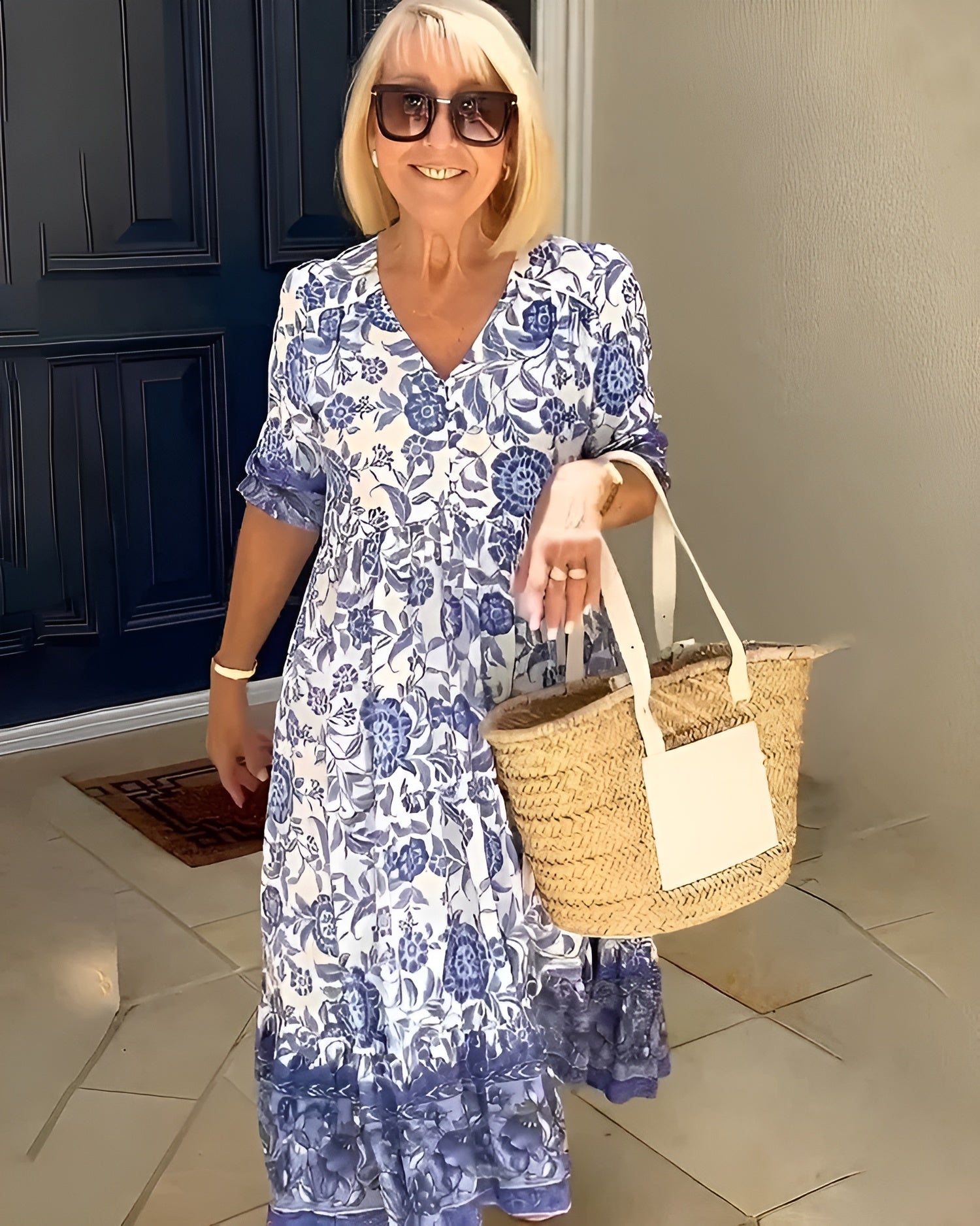 Everyday Floral Comfort Midi Dress